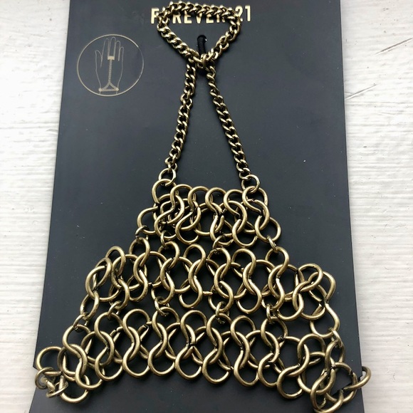 NWT Hand Chain Bracelet - Tarnished Gold - Picture 1 of 6